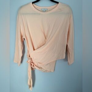 Joie Light Peach Tie-Front Blouse